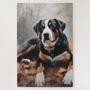 Greater Swiss Mountain in Autumn Leaves Fall Jigsaw Puzzle