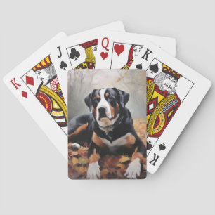 Greater Swiss Mountain in Autumn Leaves Fall Playing Cards