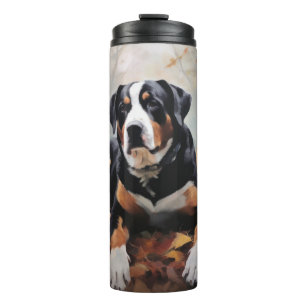 Greater Swiss Mountain  in Autumn Leaves Fall Thermal Tumbler