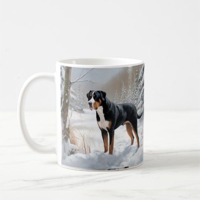 Greater Swiss Mountain Let It Snow Christmas Coffee Mug (Left)