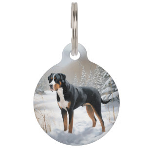 Greater Swiss Mountain Let It Snow Christmas Pet Tag