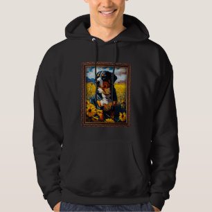 Greater Swiss Mountain Painting Sunflower Flower M Hoodie