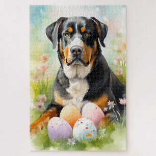 Greater Swiss Mountain with Easter Eggs Jigsaw Puzzle