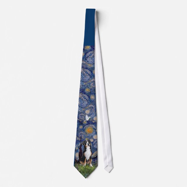 Greater Swiss Mt Dog - Starry Night Tie (Front)