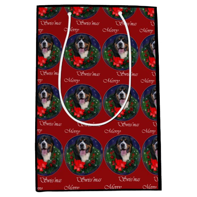 Greater Swiss Mtn Dog Christmas Gift Bag (Front)