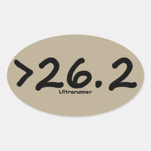 Greater than 26.2 Ultrarunner (4)stickers brown Oval Sticker