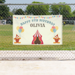 GREATEST 5TH Birthday Party Circus THEME Banner