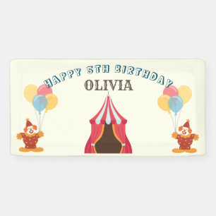 GREATEST 5TH Birthday Party Circus THEME Banner