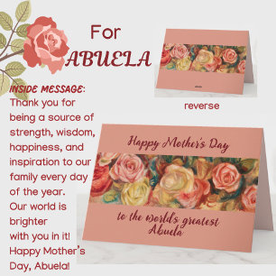 'Greatest Abuela' Mother's Day Spanish Grandmother Card