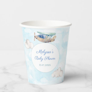 Greatest Adventure Airplane Baby Shower Party Paper Cups