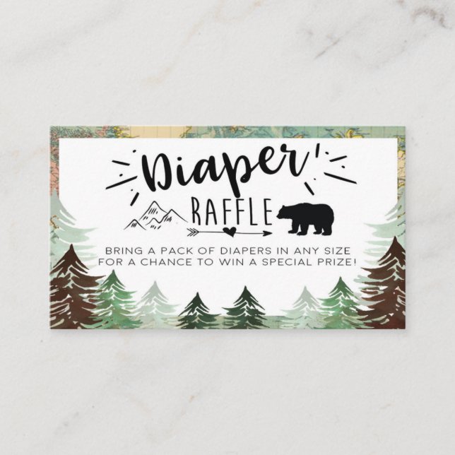 Greatest Adventure Baby shower Diaper Raffle Card (Front)