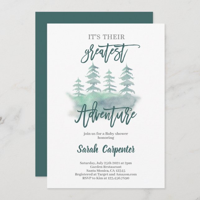 Greatest Adventure Baby Shower Invitation (Front/Back)