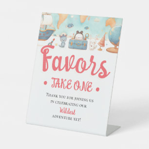 Greatest Adventure Map Girl Baby Shower Favours Pedestal Sign