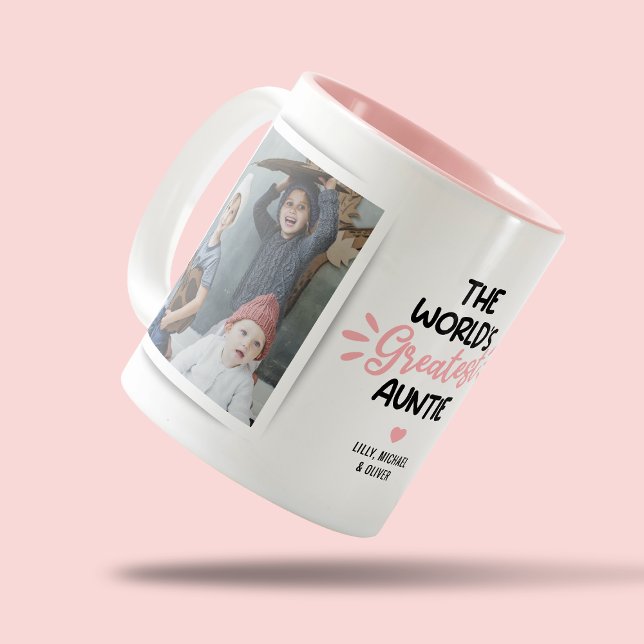 Greatest Auntie 2 Photo Two-Tone Coffee Mug (Creator Uploaded)