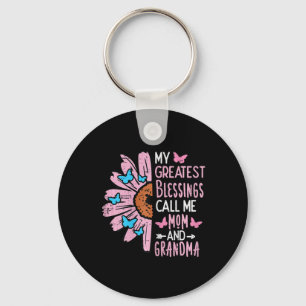 Greatest Blessings Call Me Mum Grandma Mothers Day Key Ring