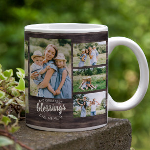 Greatest Blessings Quote 12 Photo Rustic Wood Coffee Mug