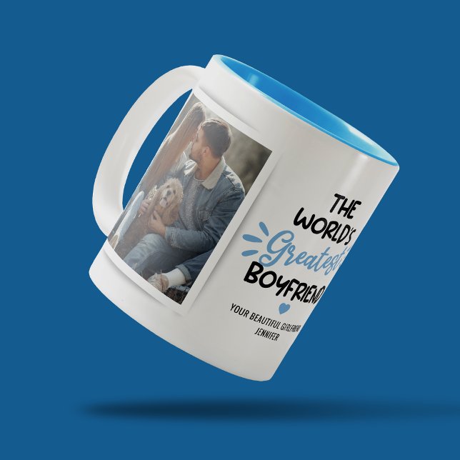 Greatest Boyfriend 2 Photo Two-Tone Coffee Mug (Creator Uploaded)