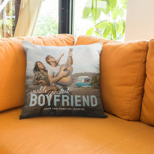 Greatest Boyfriend Keepsake Photo Cushion