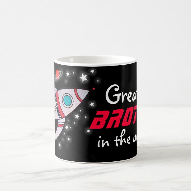 "Greatest BROTHER in the universe" black / red mug (Center)