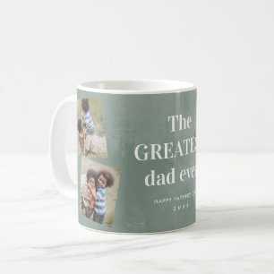Greatest dad 3 photo collage Father's Day Coffee Mug