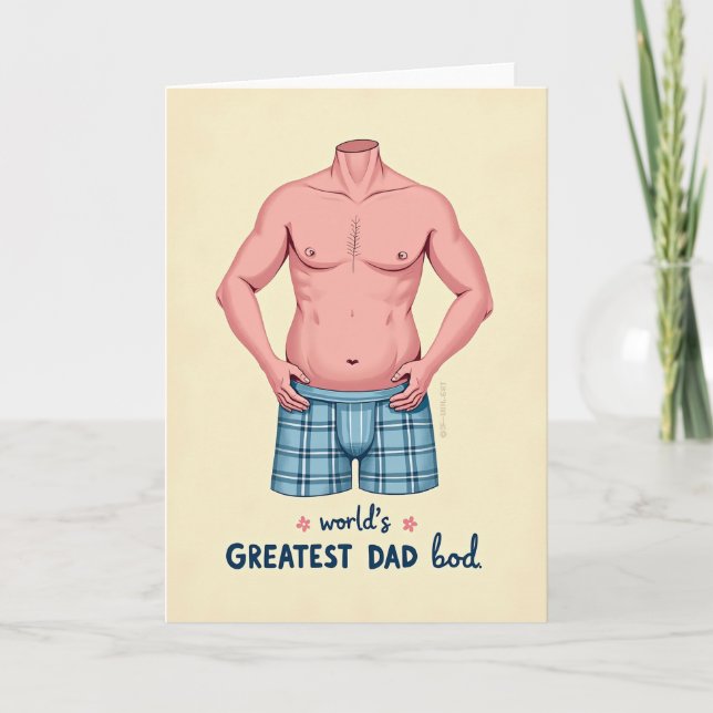 Greatest Dad Bod Fathers Day Card (Front)