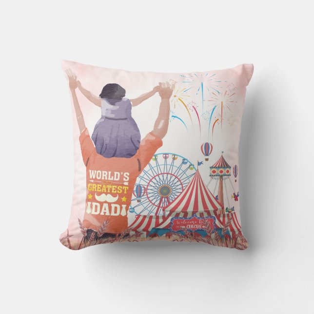 Greatest Dad Circus Pillow (Front)