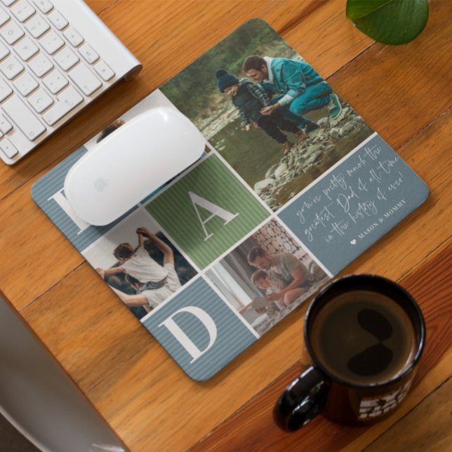 Greatest Dad | Colour Block Photo Collage Mouse Pad (Creator Uploaded)
