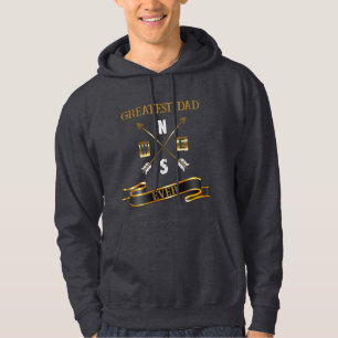 Greatest Dad Ever Black And Gold Print Hoodie