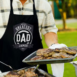 Greatest Dad Ever Modern Father's Day Gift Apron<br><div class="desc">World's greatest dad ever modern typography design in grey,  black and white,  bold and simple,  great custom gift for dad on father's day,  birthday,  etc.  
Custom it with your own words and colour.</div>