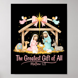 Greatest Gift Of All Matthew 1_21 Coquette Christm Poster