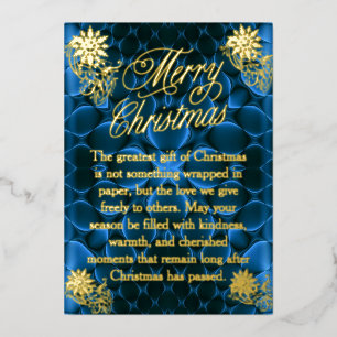 Greatest Gift of Christmas Foil Blue Holiday Card