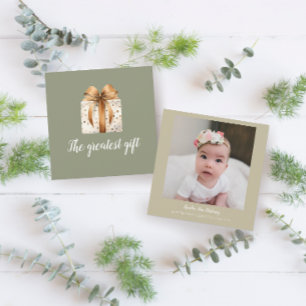 Greatest Gift Winter Baby Birth Announcement