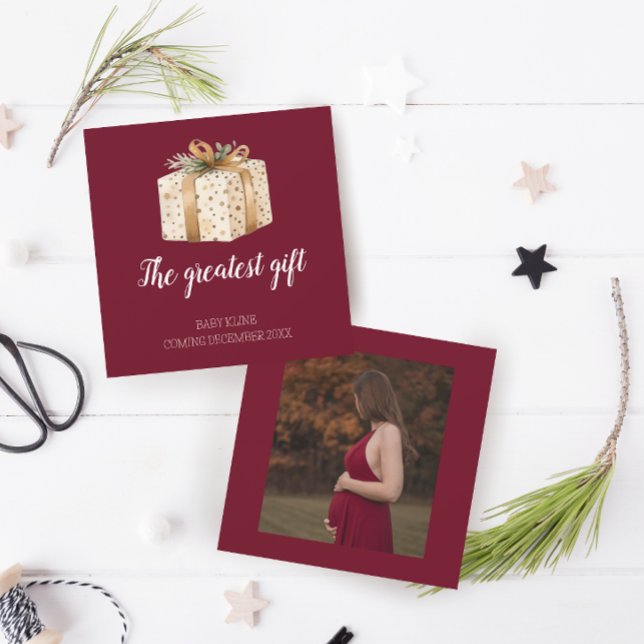 Greatest Gift Winter Photo Pregnancy Announcement (Creator Uploaded)