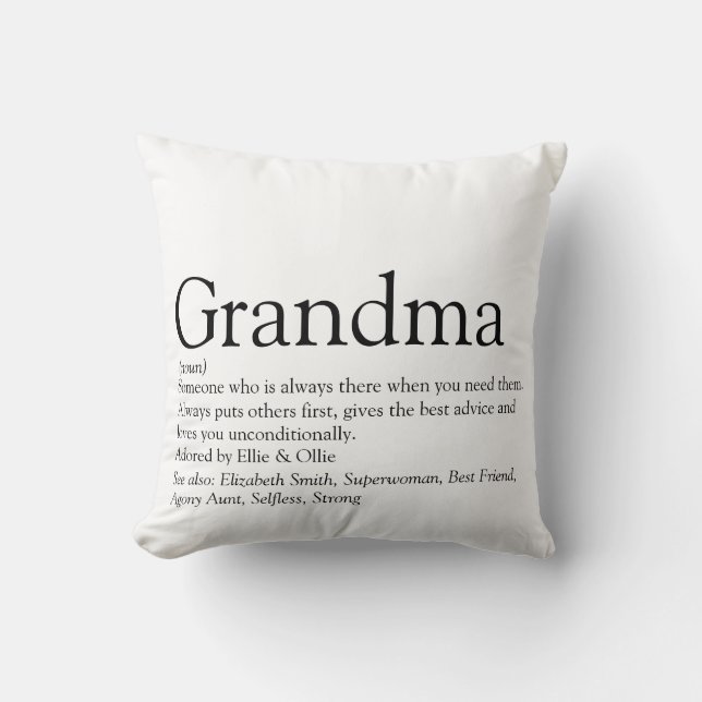 Greatest Grandma Grandmother Definition Photo Cushion (Front)