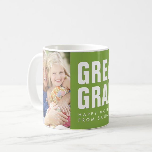 Greatest. Grandma. Mother's Day Photo Coffee Mug (Front Left)
