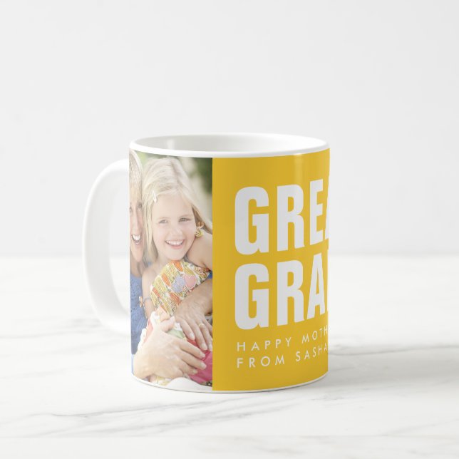Greatest. Grandma. Mother's Day Photo Coffee Mug (Front Left)