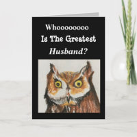 Greatest Husband Birthday Owl Brown Black Funny