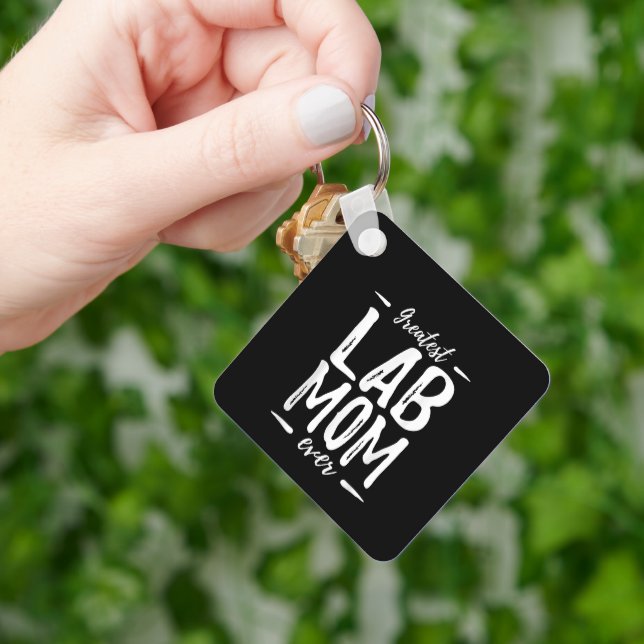 Greatest Lab Mum Funny Labrador Dog Mum Key Ring (Hand)