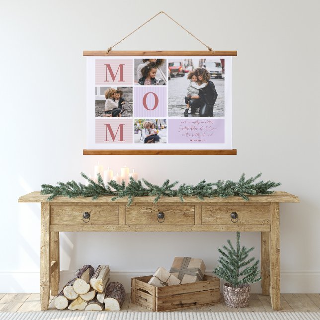 Greatest Mum | Colour Block Photo Collage Hanging Tapestry (Creator Uploaded)