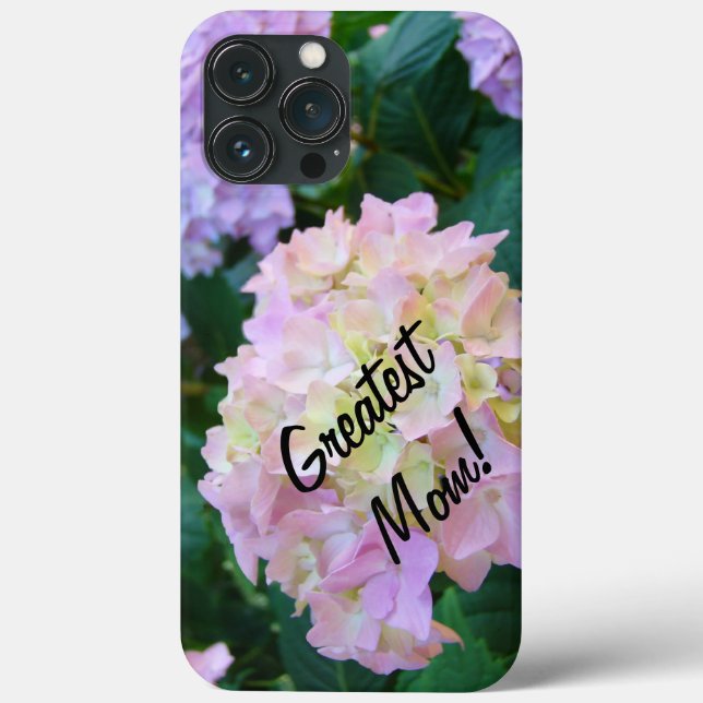 Greatest Mum! iPhone cases skins Hydrangea Flowers (Back)
