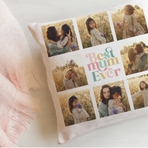Greatest Mum multi photo colourful elegant stylish Cushion