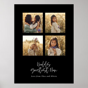 Greatest Mum multi photo elegant stylish black Poster