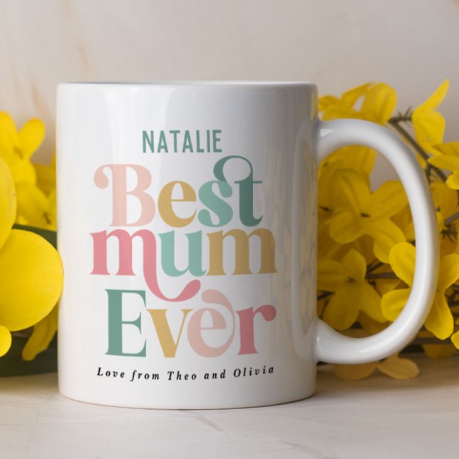 Greatest Mum multi photo elegant stylish Coffee Mug (Creator Uploaded)