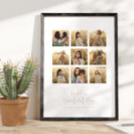Greatest Mum multi photo elegant stylish Poster<br><div class="desc">Family Mum personalised script elegant multi photo cream natural heart birthday,  Christmas,  mothers day home decor gift</div>