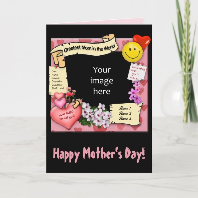 Greatest Mum w/your Photo & Text Card (Front)