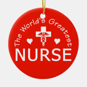 Greatest Nurse ornament, customise Ceramic Tree Decoration