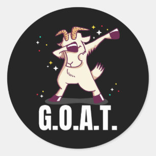 Greatest Of All Time G.o.a.t. Funny Goat Dab Danci Classic Round Sticker