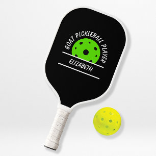 Greatest Pickleball Player Name Ball Black Green Paddle
