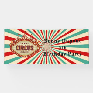 Greatest Show On Earth Circus Kids Birthday Party Banner