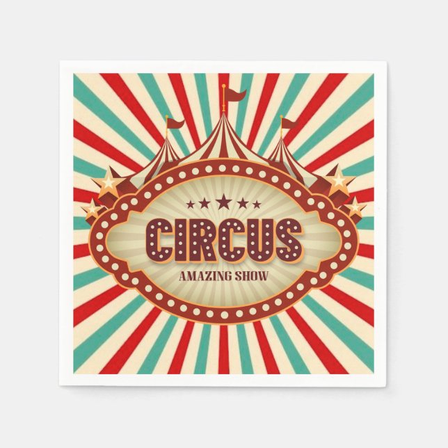 Greatest Show On Earth Circus Kids Birthday Party Napkin (Front)
